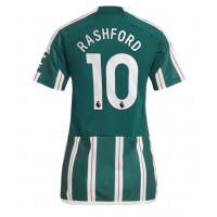 Camiseta Manchester United Marcus Rashford #10 Visitante Equipación para mujer 2023-24 manga corta